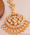 Bridal Gold Plated Nethichutti Design Full White Stones NCHT398