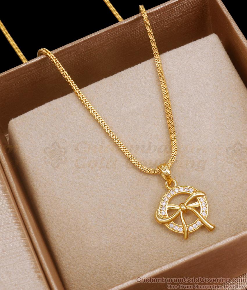 Stylish Rippon Bow Gold Pendant Chain Gift Designs Shop Online SMDR2062