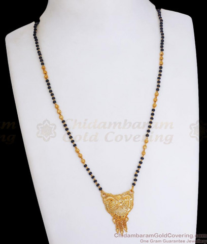 Indian Bollywood Traditional Mangalsutra Black Beads Thali Chain Set THAL35