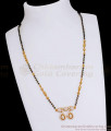 Latest White Stone Pendant Black Beaded Chain Mangalsutra Designs SMDR2128