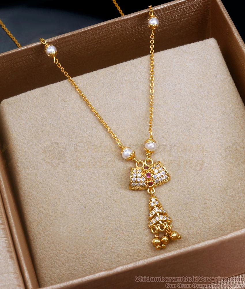 Buy 1 Gram Gold Pearl Necklace Artificial Jewelry SMDR2138