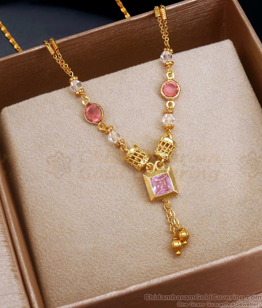 Buy Semi Precious Stone Gold Jewelry Short Pendant Chain SMDR2147