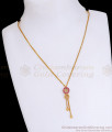 22k Gold Ruby Stone Pendant Chain For Office And College Wear SMDR2158