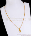 Stylish 1 Gram Gold Pendant Chain White Heart Designs SMDR2161