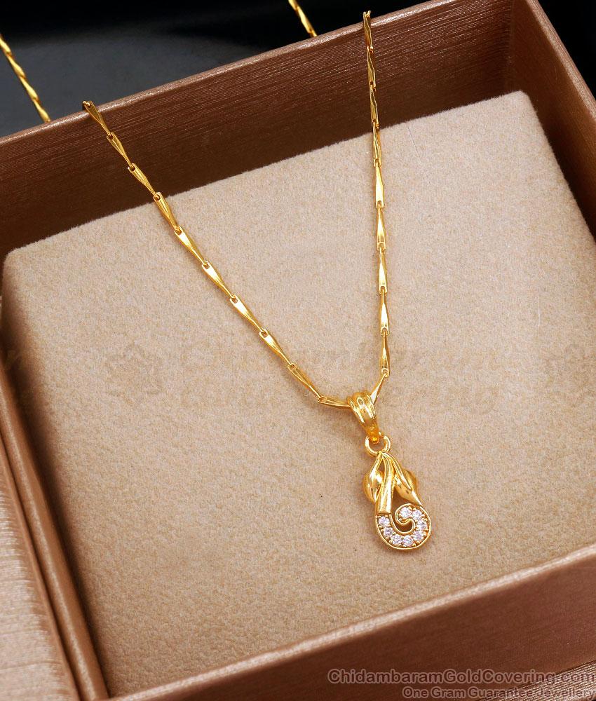 Stylish Light Weight Gold Pendant Chain Daily Use SMDR2165