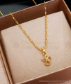 Latest 1 Gram Gold Pendant Chain Ruby Stone Designs SMDR2167