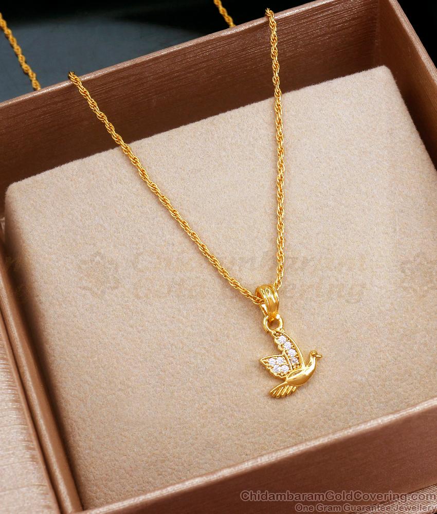 Buy Gold Flying Bird Necklace Design Pendant Chains SMDR2186