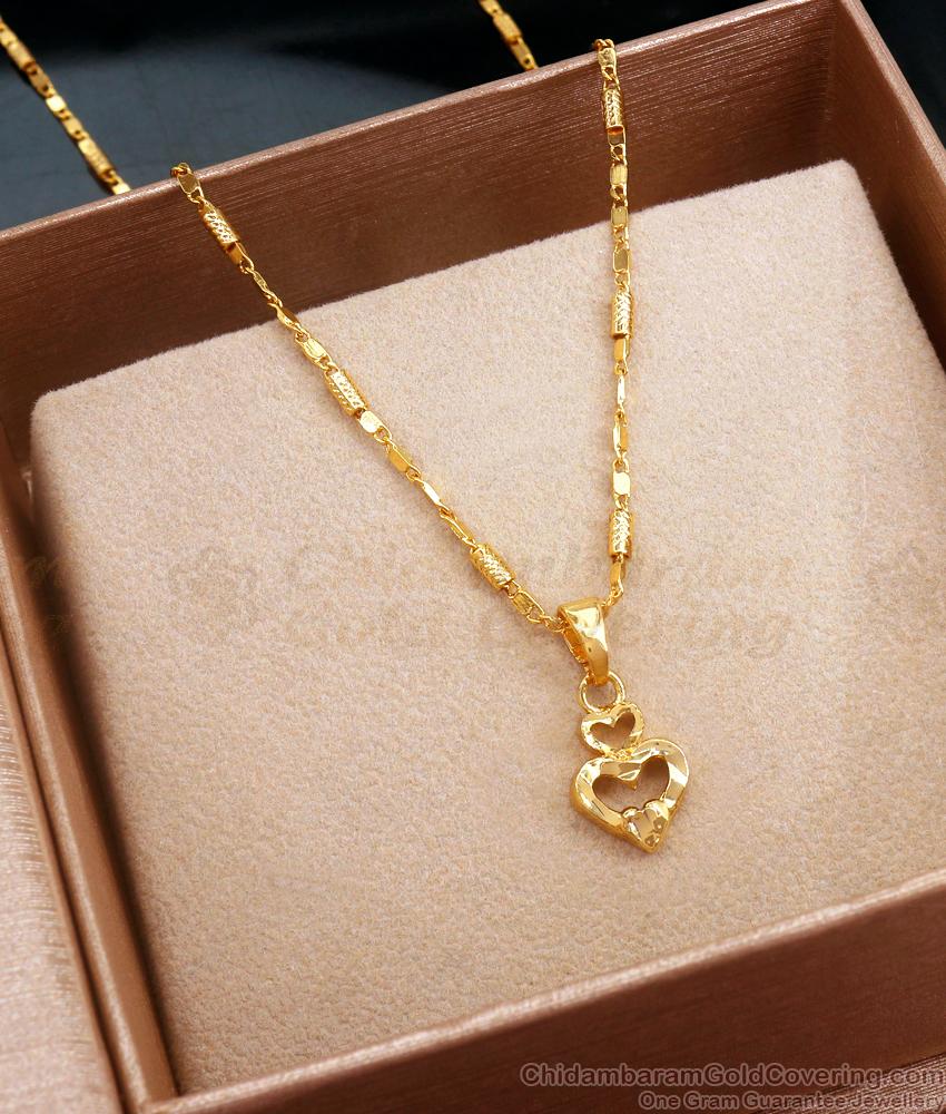 Heart Shaped Gold Plated Necaklaces For Women SMDR2205