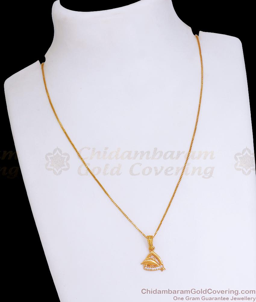 Light Weight Gold Plated Necklace Dolphin Pendant SMDR2219