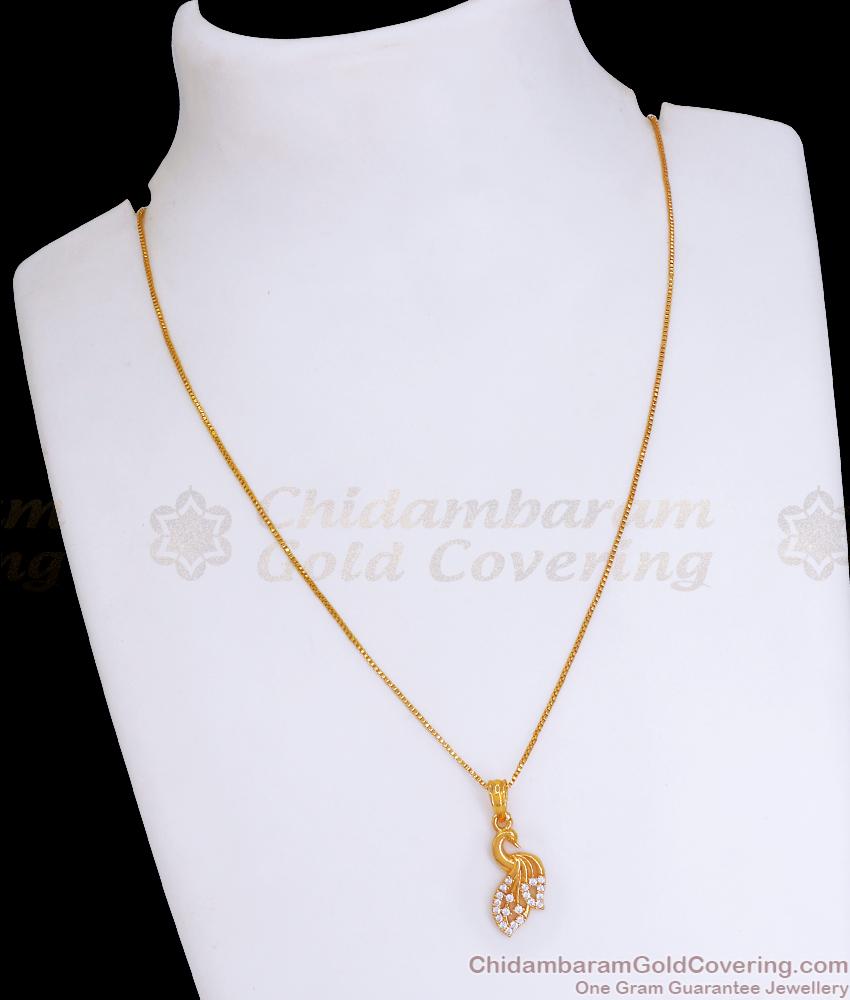 Stylish Peacock Necklace Gold Plated Pendant Chain College Use SMDR2223