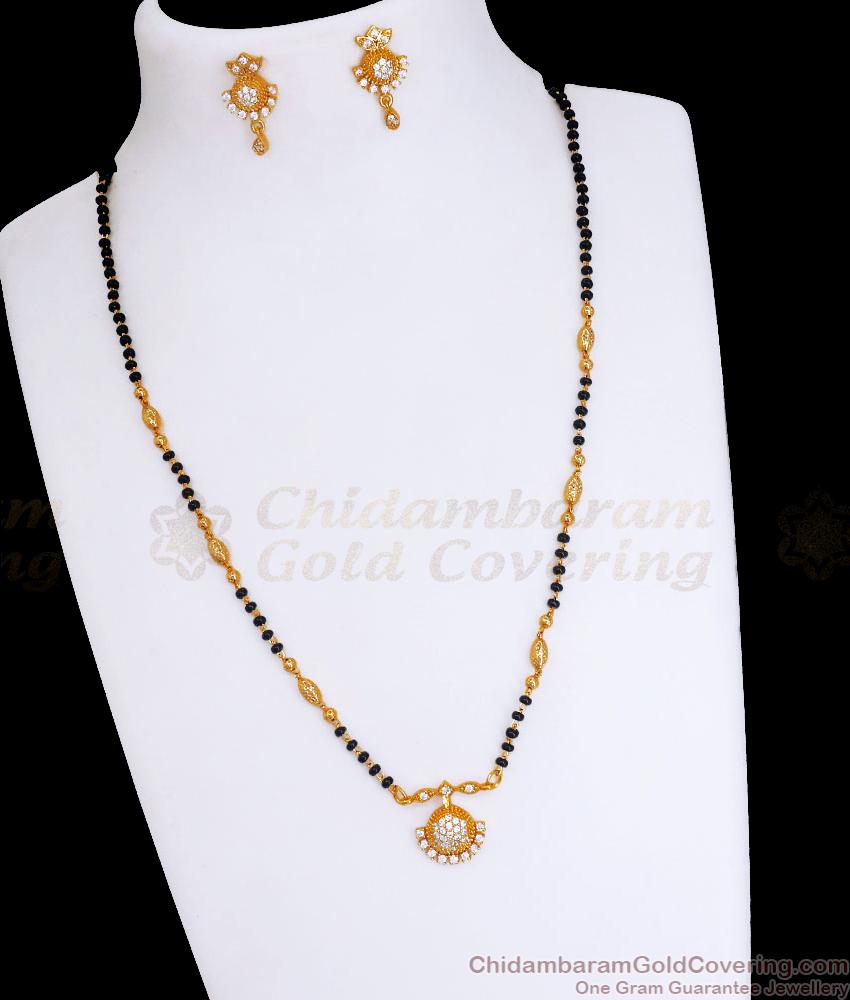 Traditional Gold Plated Mangalsutra Design With Earring SMDR2236