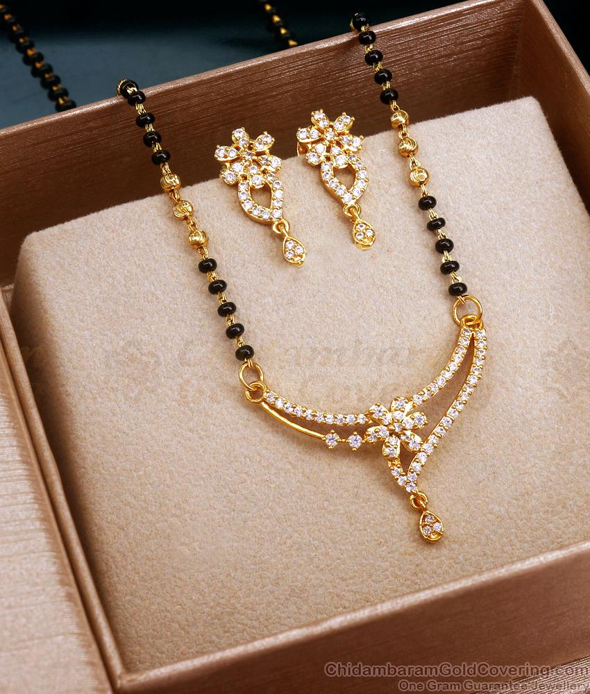 New Arrival Gold Plated Mangalsutra Earring Wedding Design SMDR2237