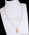 Plain 1 Gram Gold Pendant Chain Floral Design SMDR2243