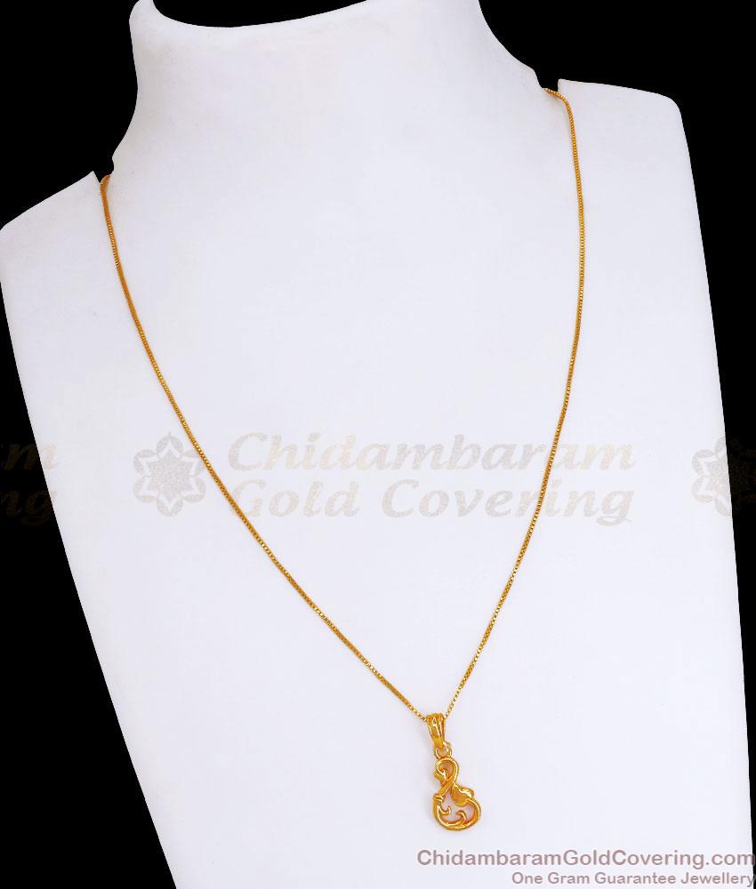 Light Weight Gold Plated Pendant With Short Chain SMDR2244