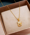 Heart Shaped White Stone Pendant With Gold Chain SMDR2261