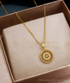 Round Gold Pendant Necklace with Cubic Zirconia Inlay SMDR2275