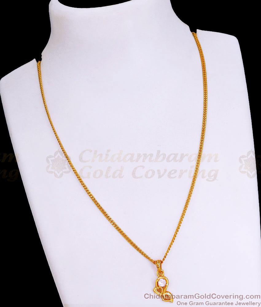 Buy Dual Heart Design Gold Pendant Necklace  SMDR2284