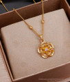 3D Floral Gold Pendant With Beads Design Chain SMDR2287