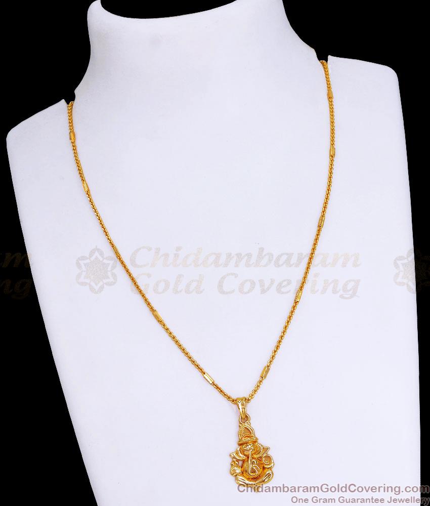 Lord Vinayaga Gold Plated Pendant Short Chain Designs SMDR2295