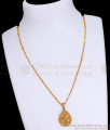 White Stone Oval Shaped Gold Pendant Chain Shop Online SMDR2296