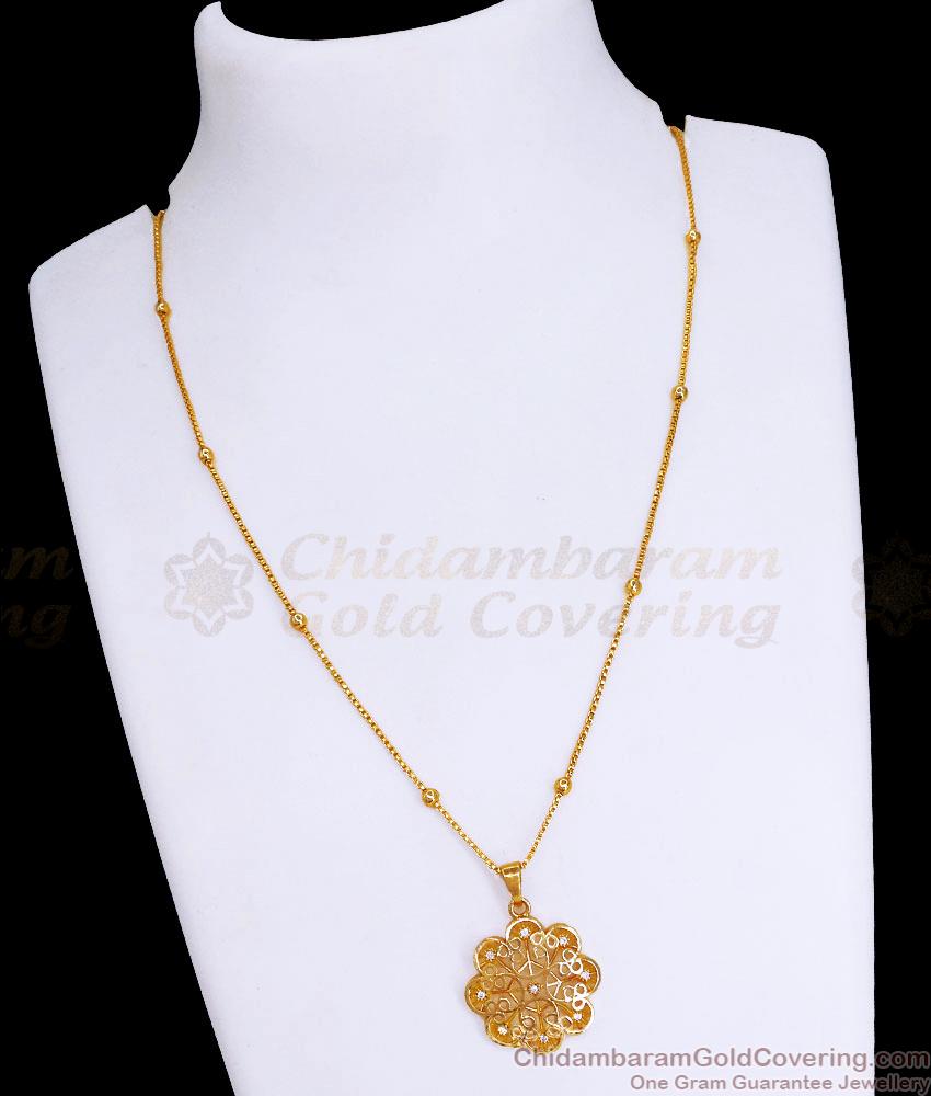 Light Weight Gold Tone Pendant Chain For Women Everyday Wear SMDR2298