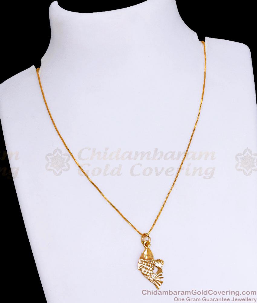 Medium Size Fish Pendant Thin Gold Chain Shop Online SMDR2306