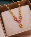 Latest Ruby Stone Fancy Short Mangalsutra Golden Beads Chain SMDR2317