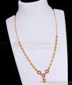 Latest Ruby Stone Fancy Short Mangalsutra Golden Beads Chain SMDR2317