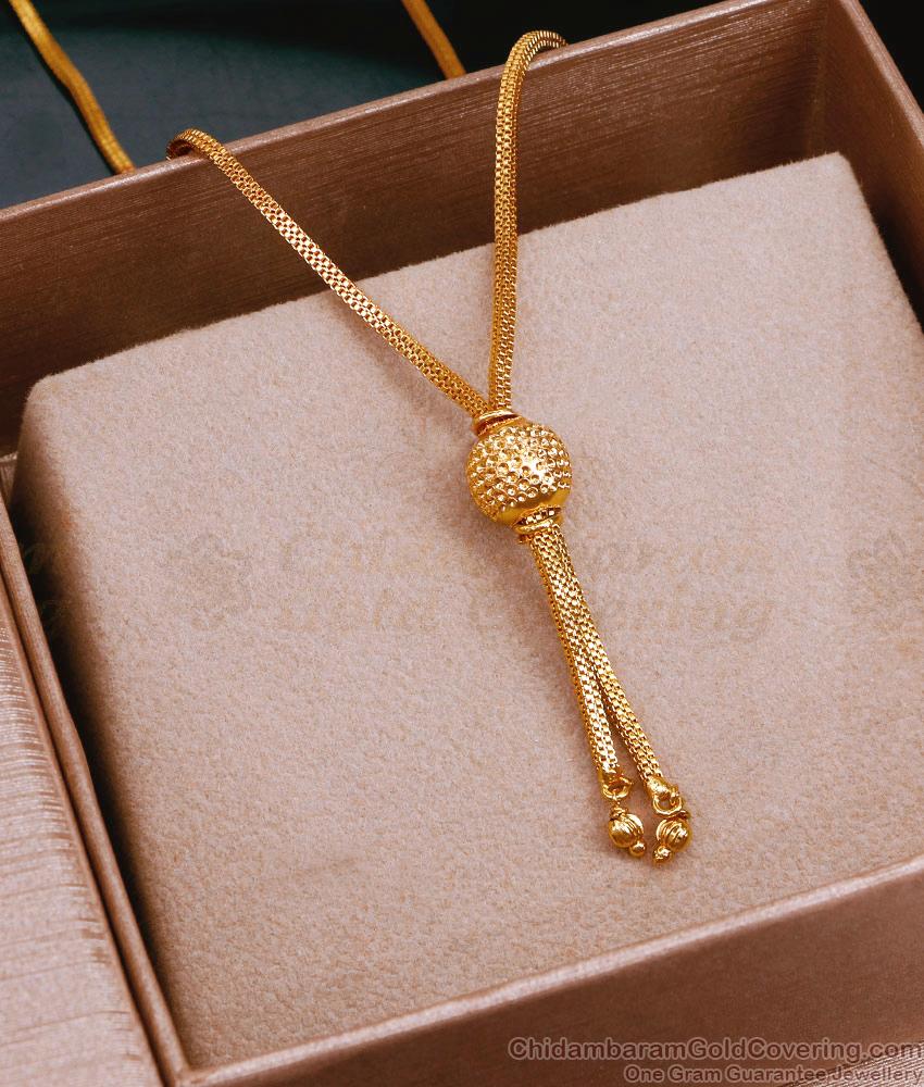 New Ball Type 1 Gram Gold Pendant Chain Without Stone SMDR2319