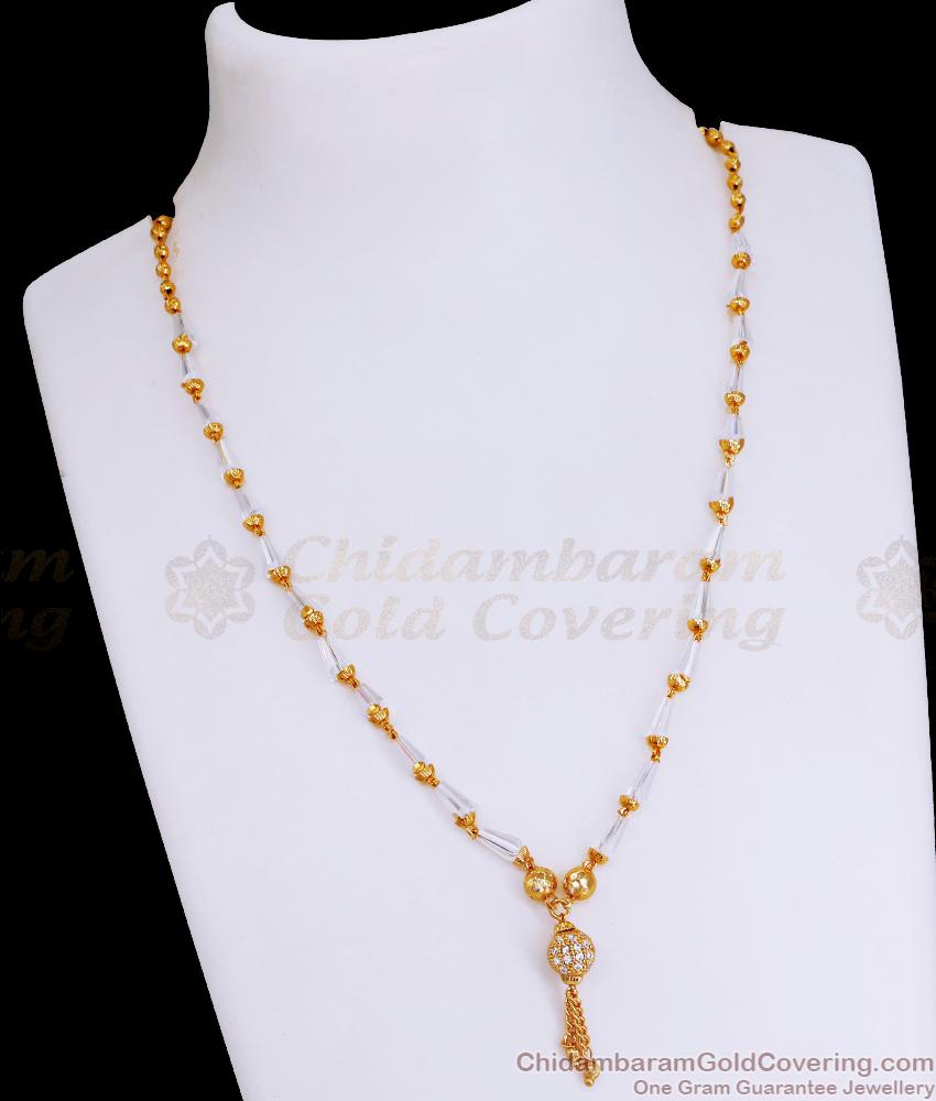 Beautiful White Crystals Chain Modern Mangalsutra For Women SMDR2321