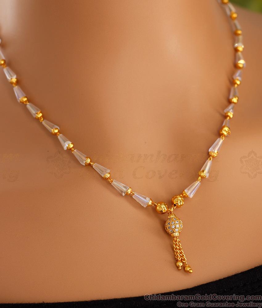 Beautiful White Crystals Chain Modern Mangalsutra For Women SMDR2321