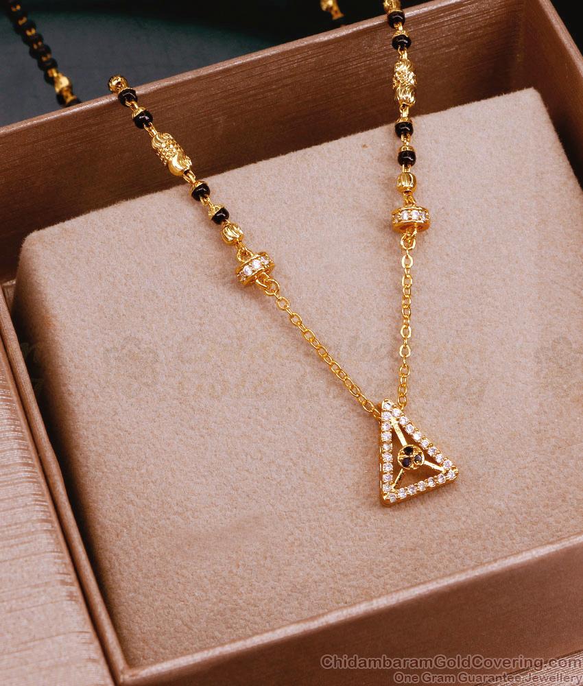 New Model Gold Design Mangalsutra Short Chain Triangle Design SMDR2324