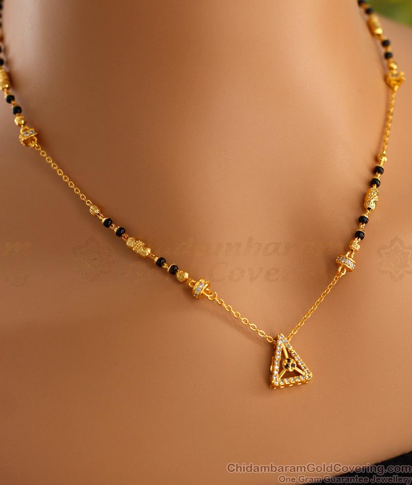 New Model Gold Design Mangalsutra Short Chain Triangle Design SMDR2324