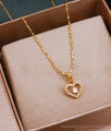 Pure Gold Tone Heart Necklace With Stone At Affordable Price SMDR2336