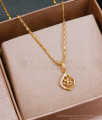 Trendy One Gram Gold Small Pendant Chain Leaf Design With Stones SMDR2337