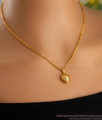 22K Gold Tone Heart Shaped Pendant Chain Without Stones SMDR2339