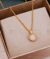 Simple Design 1 Gram Gold Pendant Chain White Stone Ball Design SMDR2340