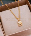 Buy White Stone Heart Pendant With Daily Use Gold Chain Online SMDR2341