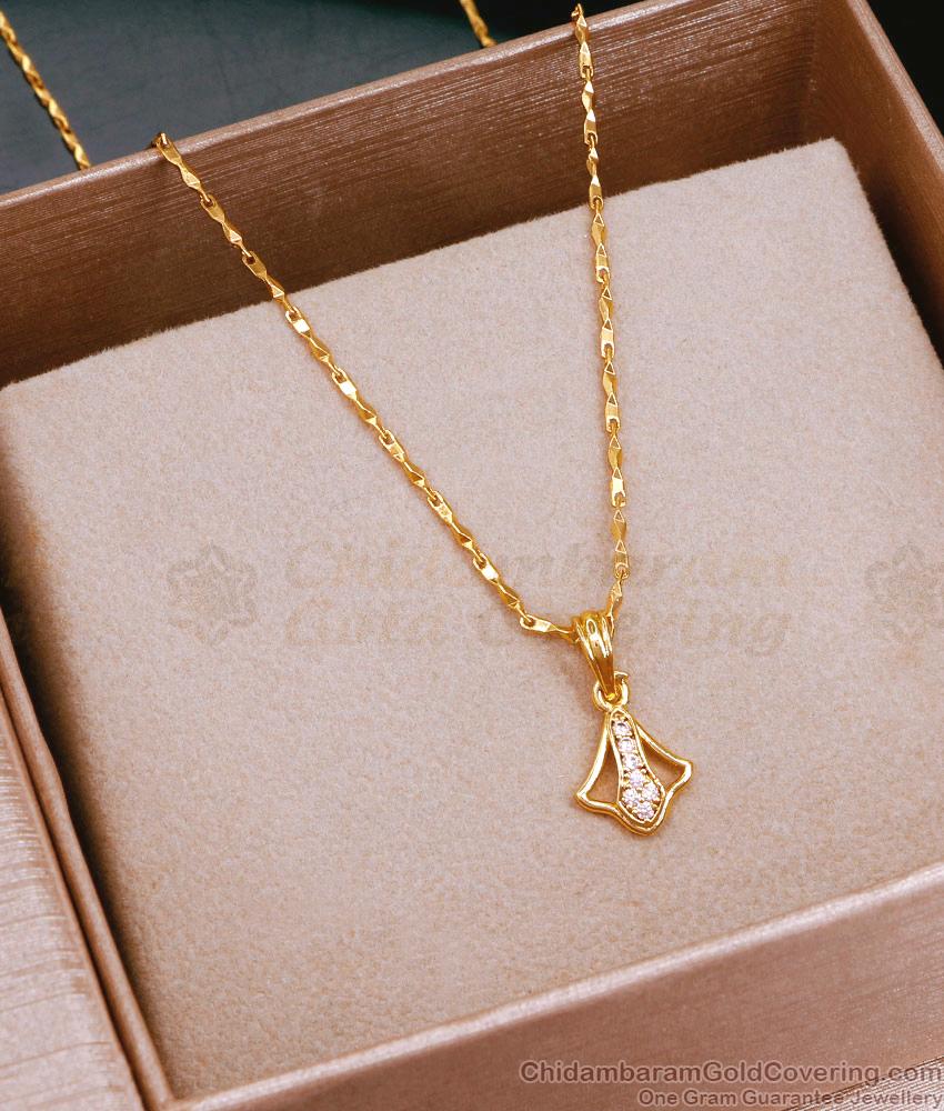 Buy Gold Design Short Pendant Gold Chain For College Girls SMDR2343