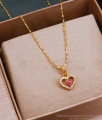 Beautiful Heart Shaped American Diamond Necklace With Gold Chain SMDR2344