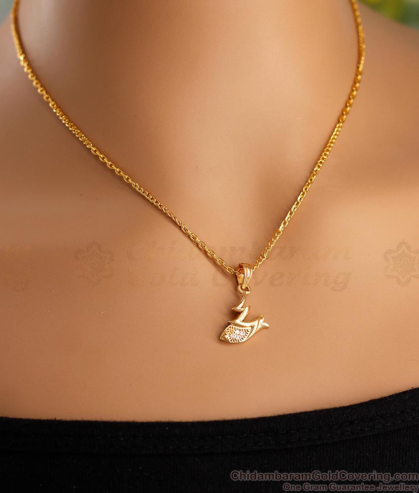 New Model Fish Pendant Gold Imitation Necklace Design SMDR2346