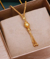 Plain One Gram Gold Short Chain Ball Pendant Design SMDR2350