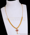 Stylish Ruby White Pendant Gold Plated Short Chain Beads Design SMDR2358