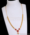 Ruby Stone Flower Design Gold Necklace Design For Weddings SMDR2361