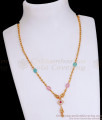 One Gram Gold Modern Mangalsutra Collections With Pink Stone SMDR2364