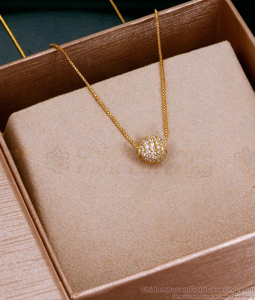 Simple Ball Design Gold Plated Pendant Chain Collections SMDR2381