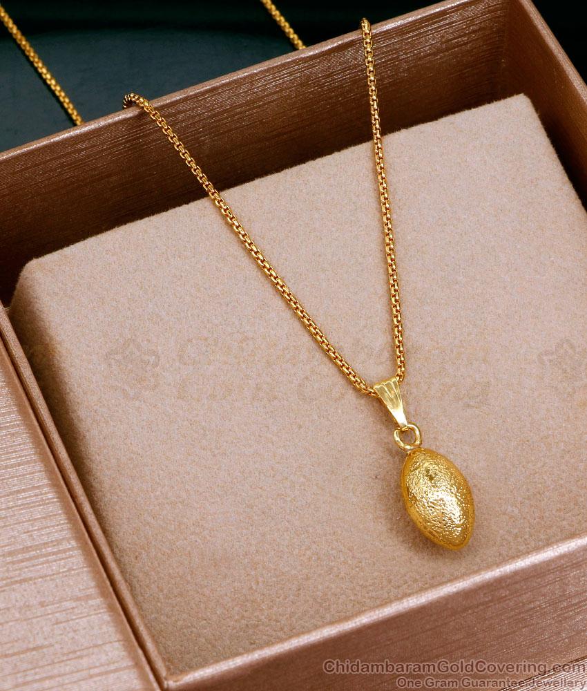 Unique Plain Design Gold Pendant Chain Daily Wear Jewellery SMDR2385