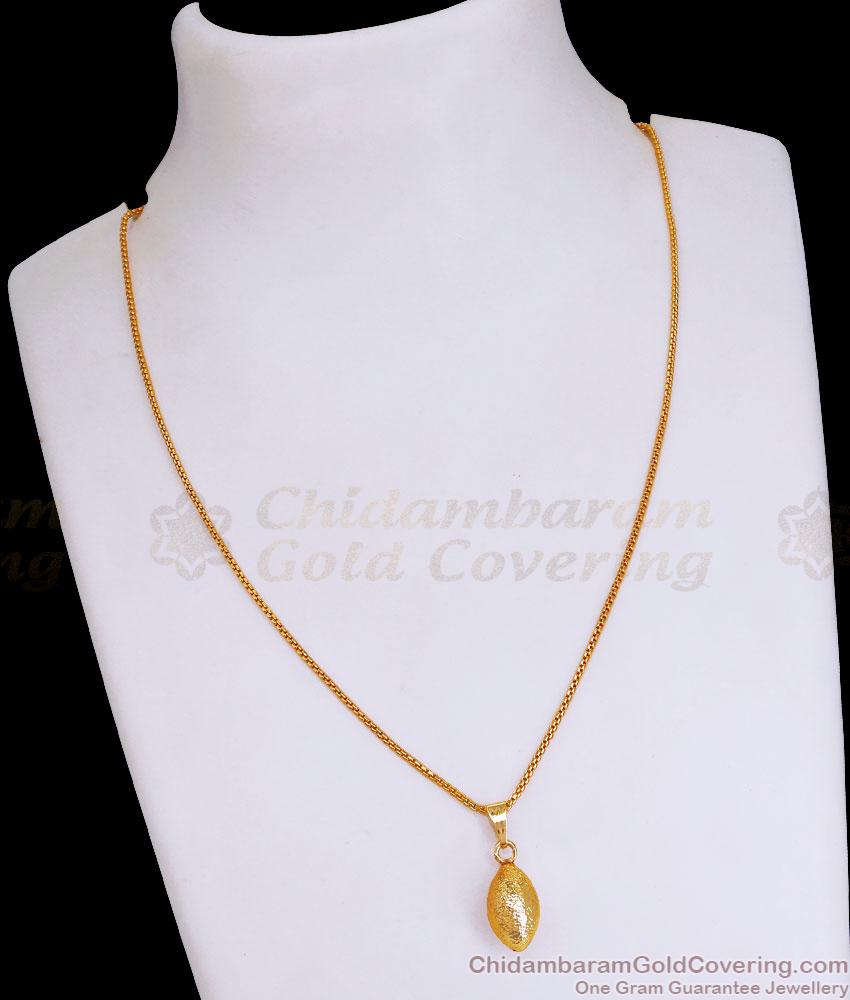 Unique Plain Design Gold Pendant Chain Daily Wear Jewellery SMDR2385