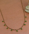 Traditional Black Beads Karimani Sara With Green Droplet Stone SMDR2392