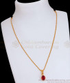 Beautiful Ruby Stone Gold Pendant With Short Chain SMDR2401